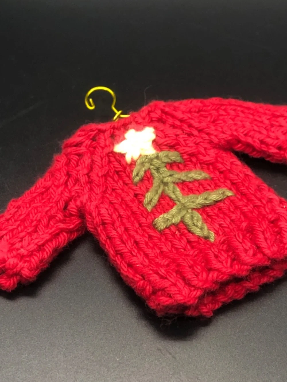 Christmas Holiday Crochet Mini Chunky Sweater Ornament, Tiny Gift Tag